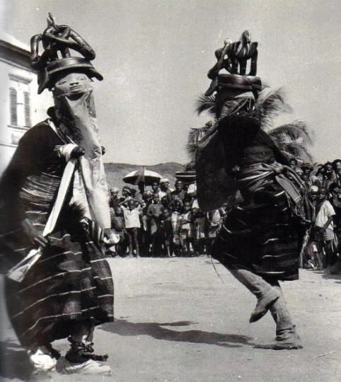 A Gelede dance photo in the 1930s
