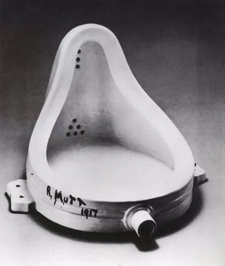 Image of Marcel Duchamp's Fountain, 1917, via Wikimedia Commons.